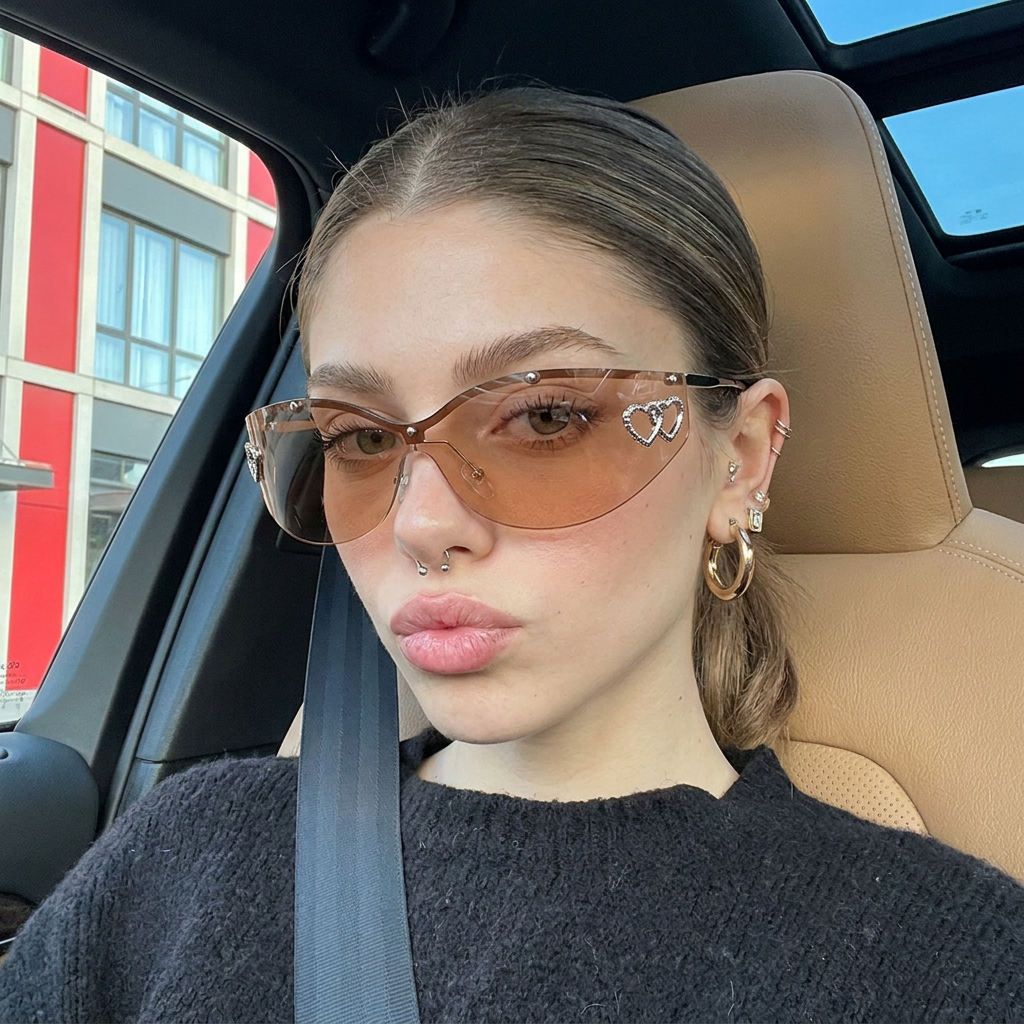Radiant Light Brown cat-eye sunglasses lifestyle view