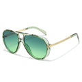 Reef aviator sunglasses in Clear Green Gold