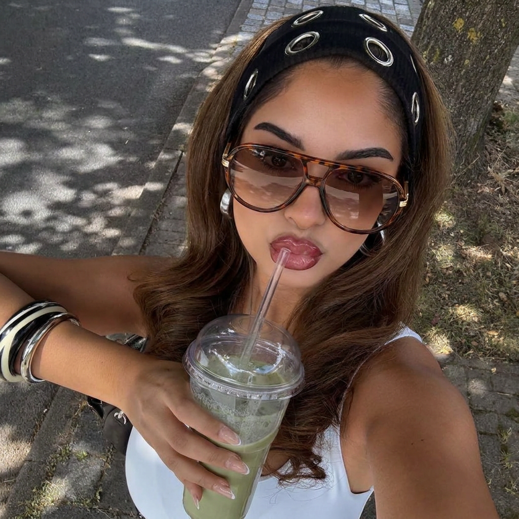 Reef Tortoise Gold Rose Gradient aviator sunglasses on model