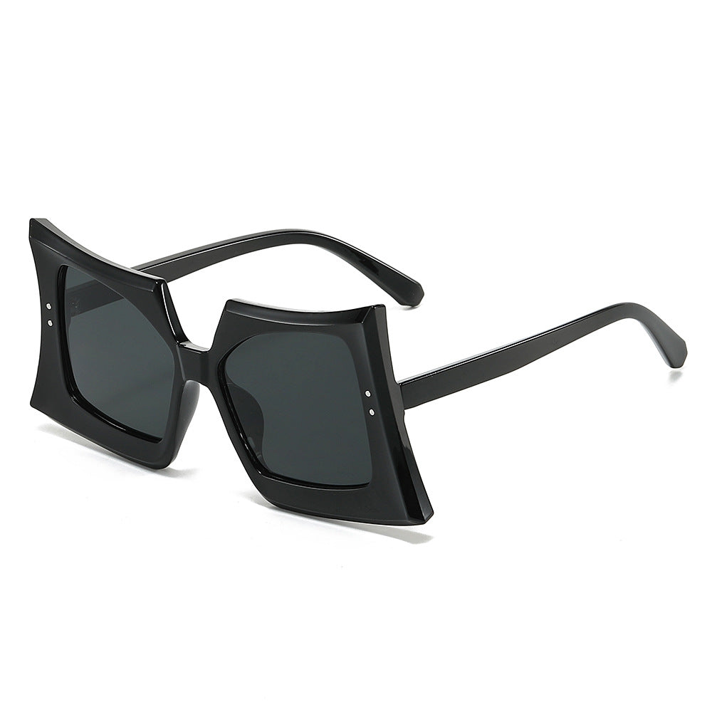 Sand Black oversized irregular sunglasses product view