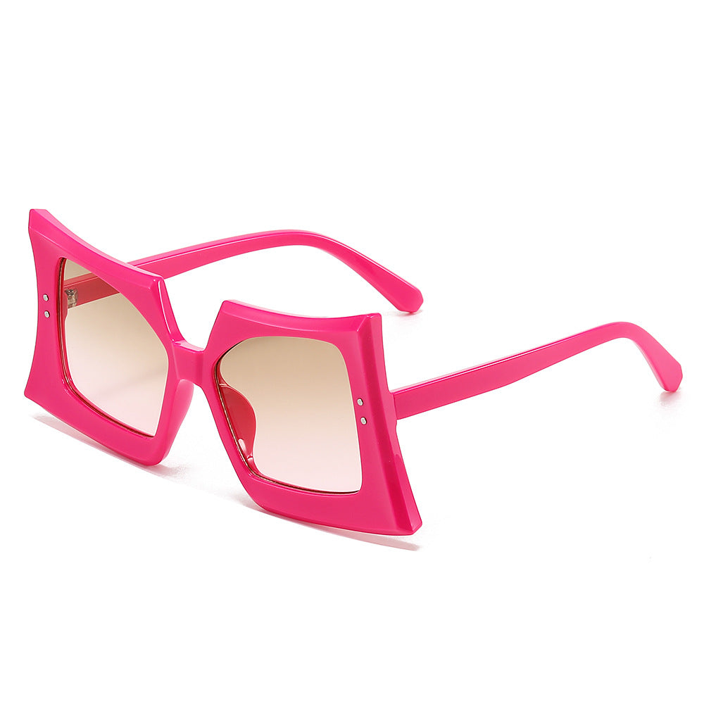 Sand Hot Pink oversized irregular sunglasses product view