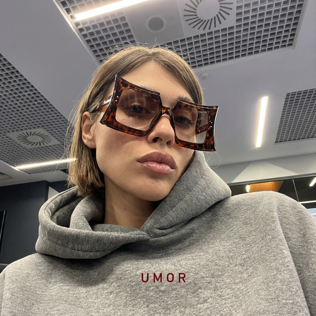 Sand Tortoise oversized irregular sunglasses lifestyle view