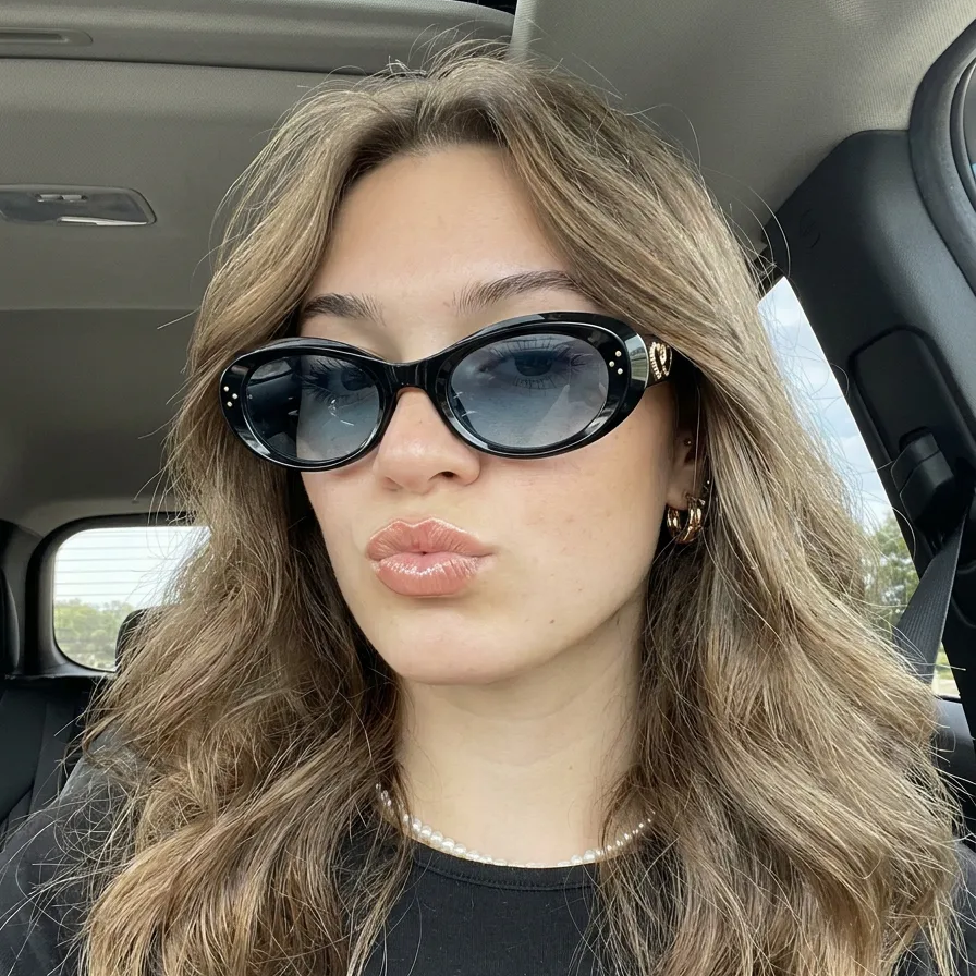 Solar Black cat-eye sunglasses lifestyle view