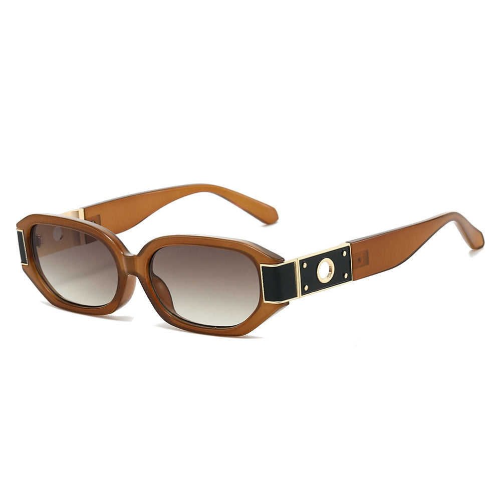 Stellar hexagon sunglasses in Brown Gradient