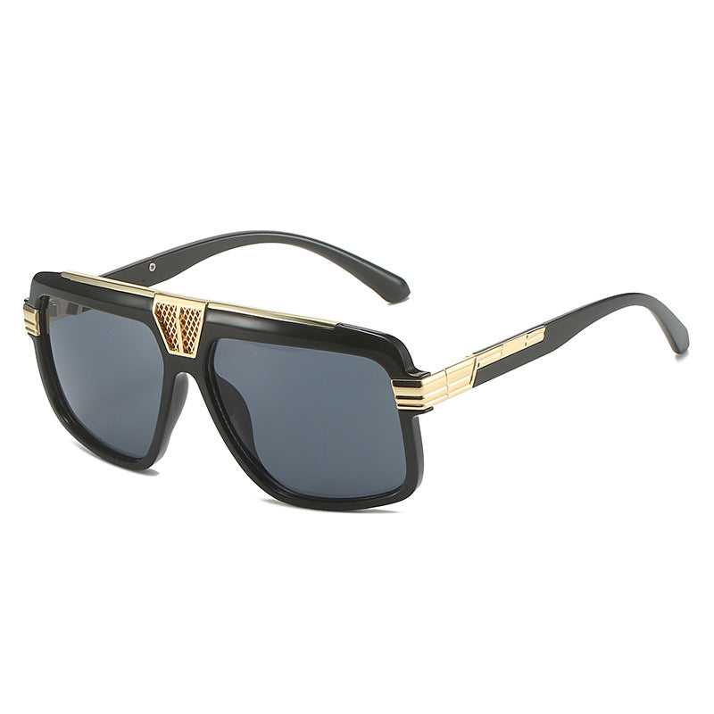 Surf Black Gold retro aviator sunglasses product view