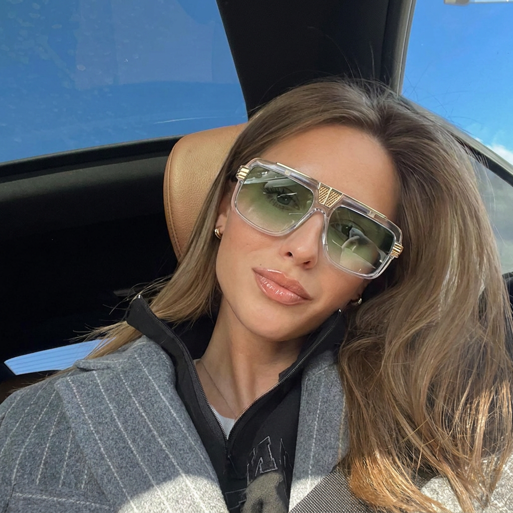 Surf Clear Gold retro aviator sunglasses lifestyle view