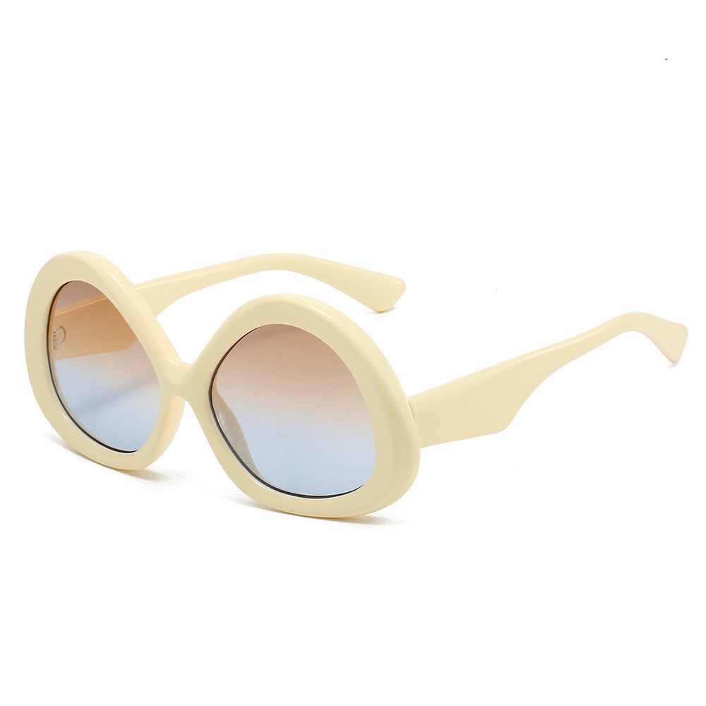 Tide Beige oversized oval sunglasses product view