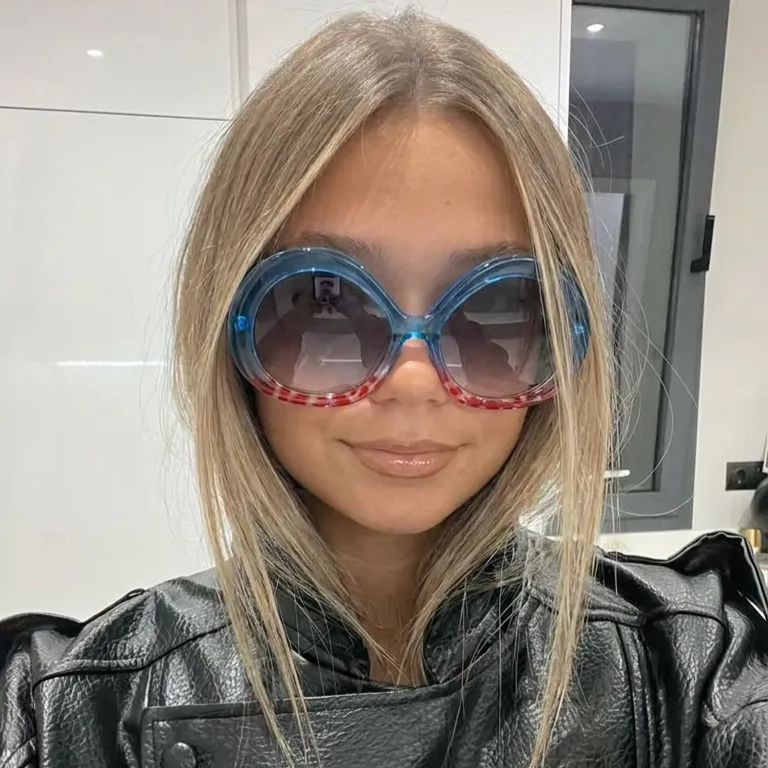 Tide Clear Blue oversized oval sunglasses lifestyle view