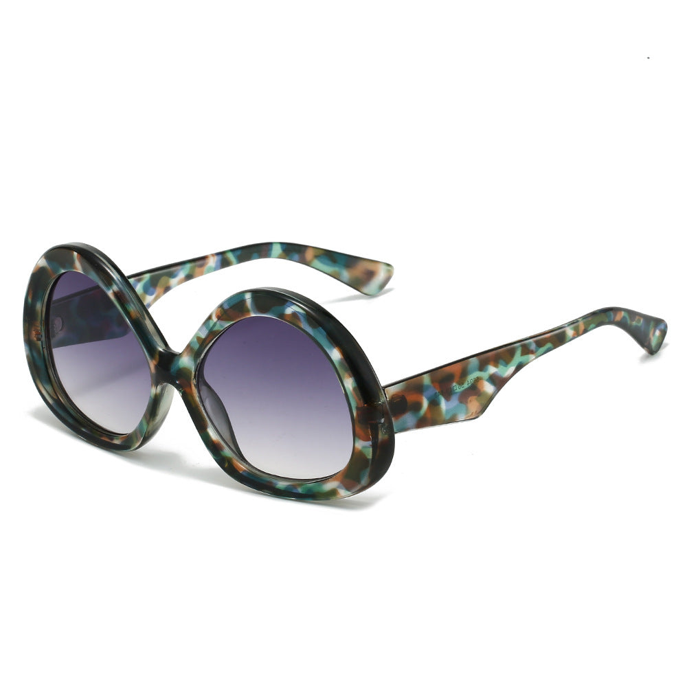 Tide Multicolor Tortoise oversized oval sunglasses product view