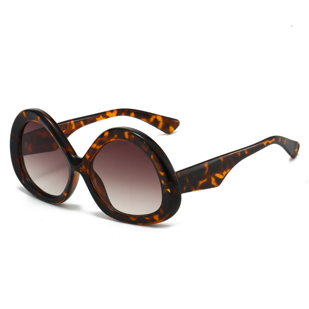 Tide Tortoise Brown oversized oval sunglasses product view