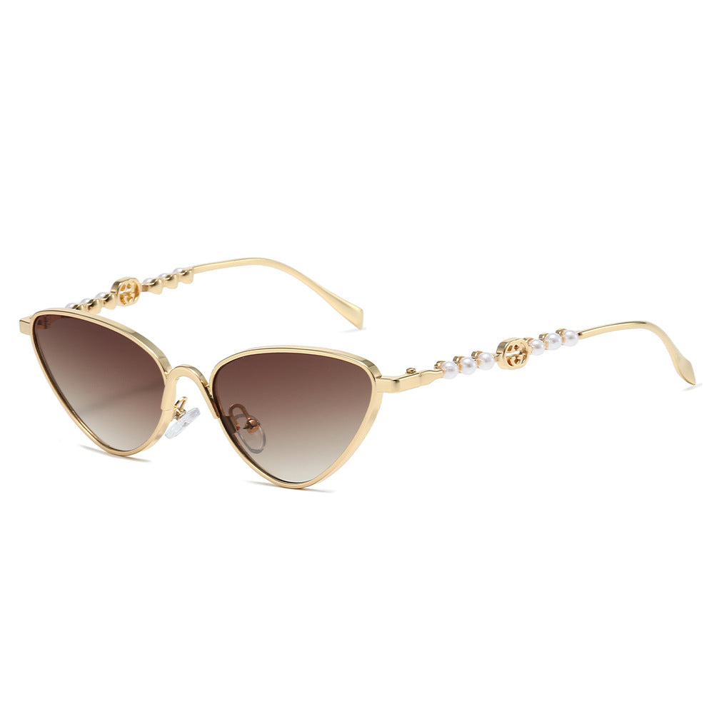 Tropic cat-eye sunglasses in Gold Brown Gradient
