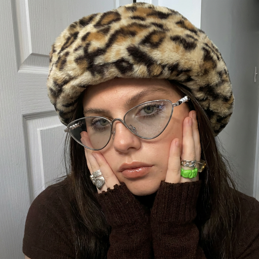 Tropic Silver Clear cat-eye sunglasses on model