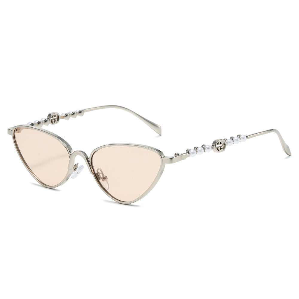 Tropic cat-eye sunglasses in Silver Rose