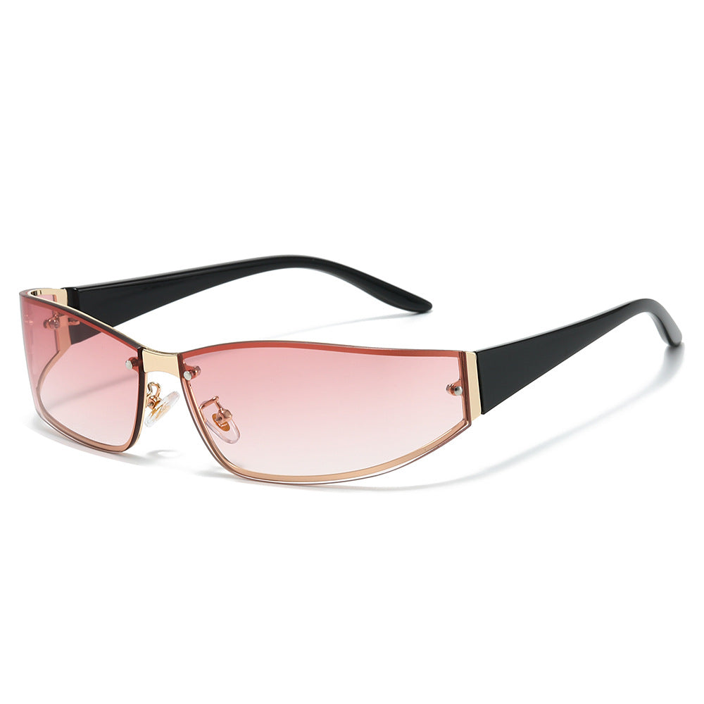 Vibe narrow rectangle sunglasses in rose black