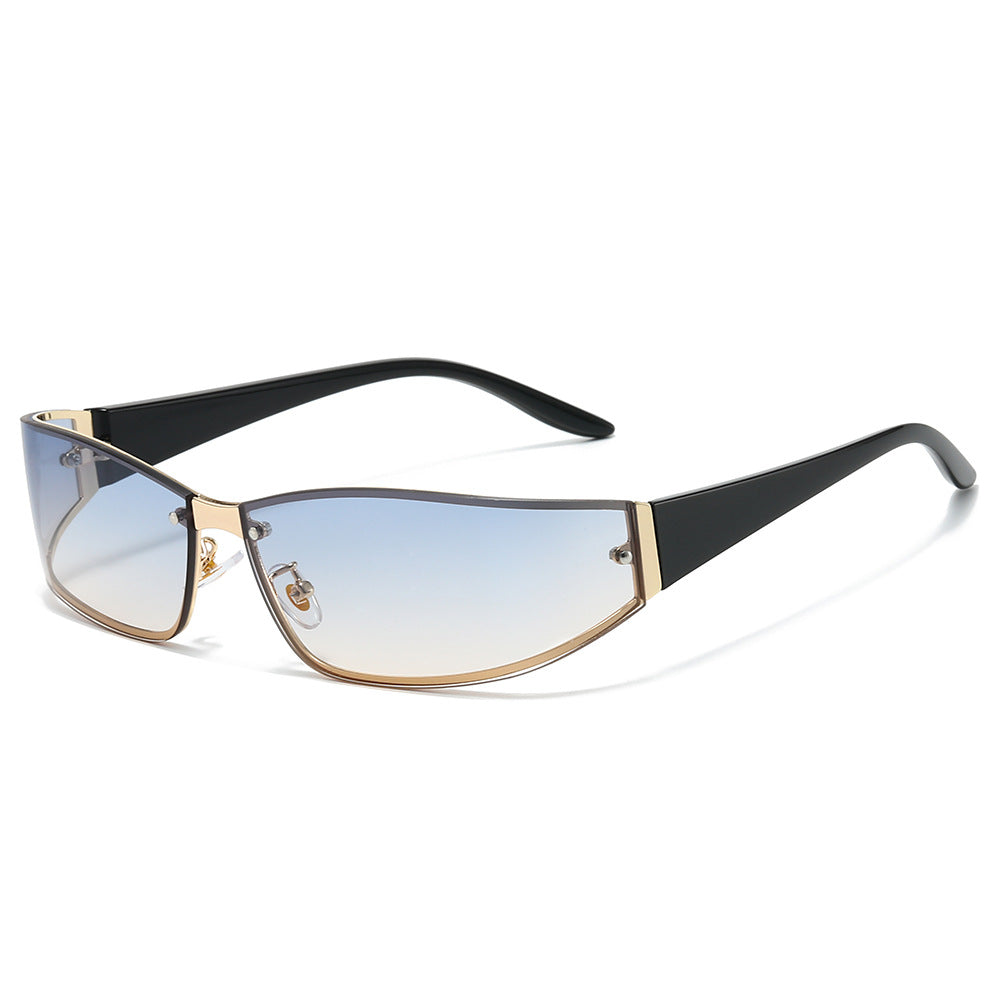 Vibe narrow rectangle sunglasses in blue gradient black