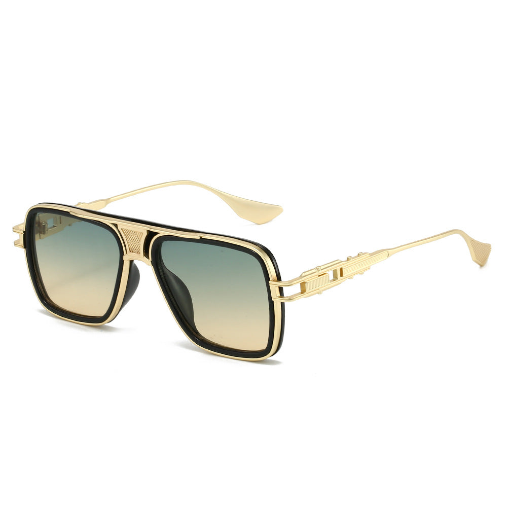Wave Gold Green vintage aviator sunglasses product view