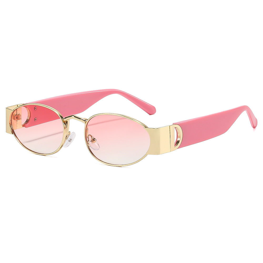 Zephyr oval sunglasses in Gold Pink